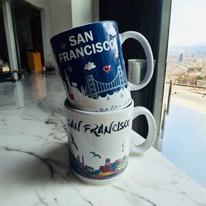 San Francisco Skyline Mugs - Blue and White